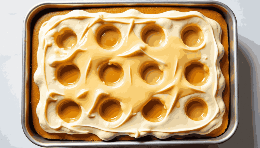 Three different desserts made from a butter pecan cake mix: a cupcake, Bundt cake, and poke cake.